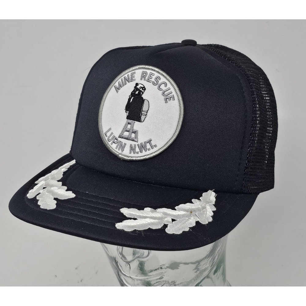 VINTAGE Mine Rescue Lupin Hat Cap Snap Back Mesh Trucker Patch